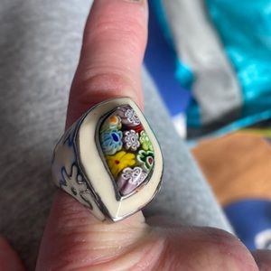 Beautiful unique Murano glass ring from Italy